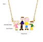 Colgante dije colores Familia chapado en oro 18k  - Miniatura 7