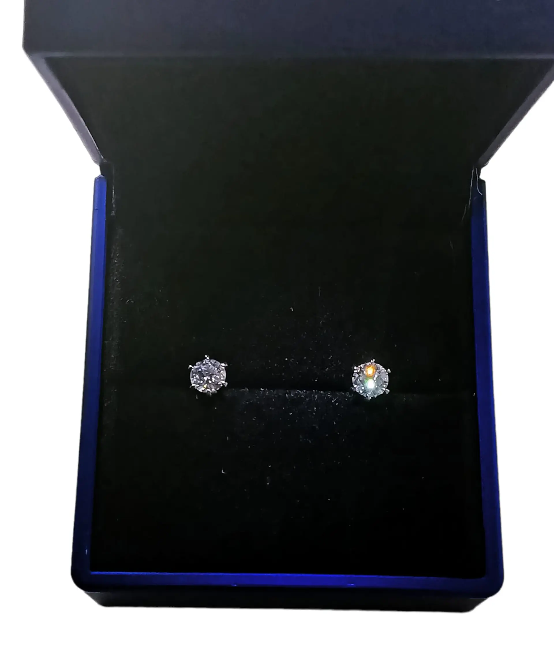 Aros Punto plata 925 Luz Piedra Gema Moissanita 8
