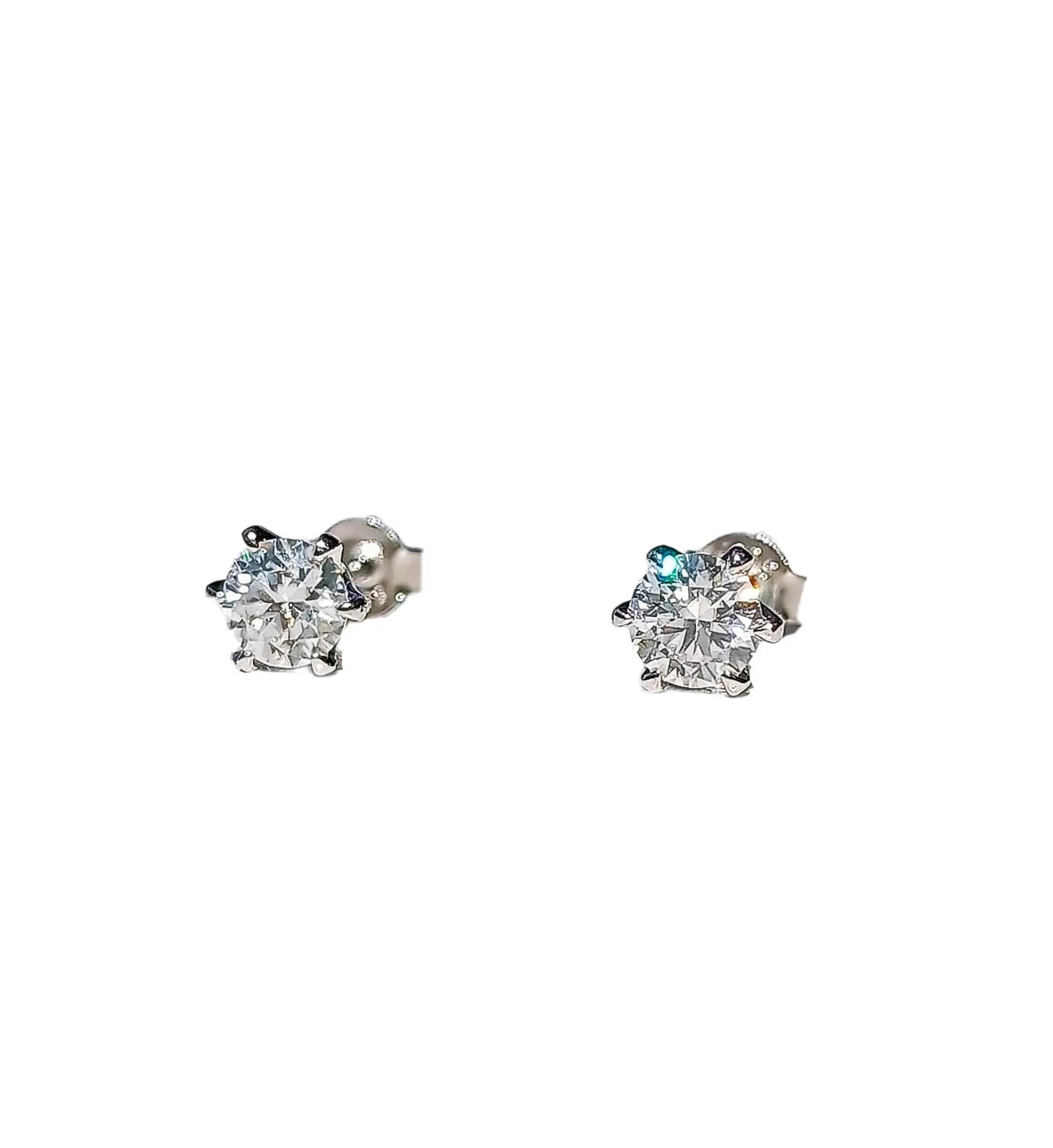 Aros Punto plata 925 Luz Piedra Gema Moissanita 1