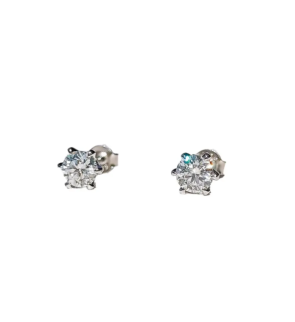 Aros Punto plata 925 Luz Piedra Gema Moissanita 1
