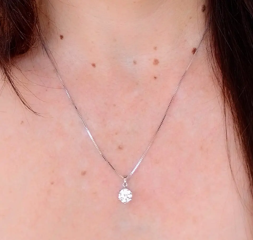 Colgante Plata Fina Punto De Luz 1 Ct Moissanita  5