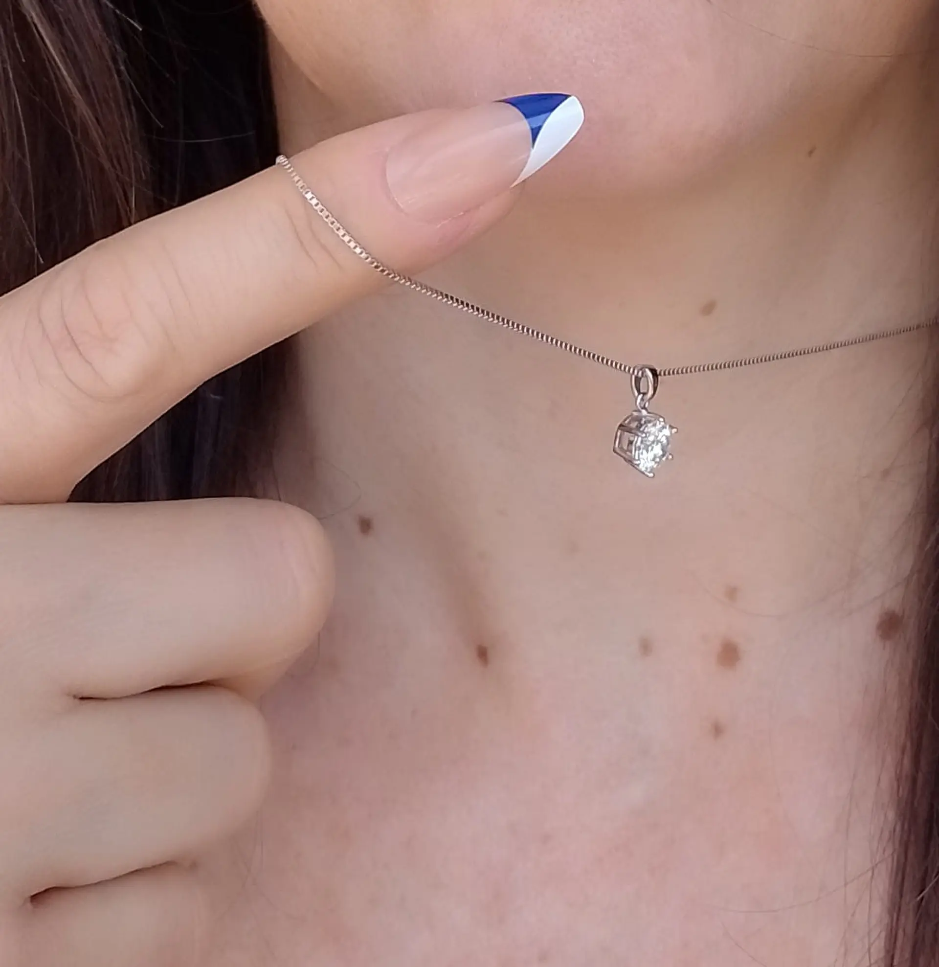 Colgante Plata Fina Punto De Luz 1 Ct Moissanita  10
