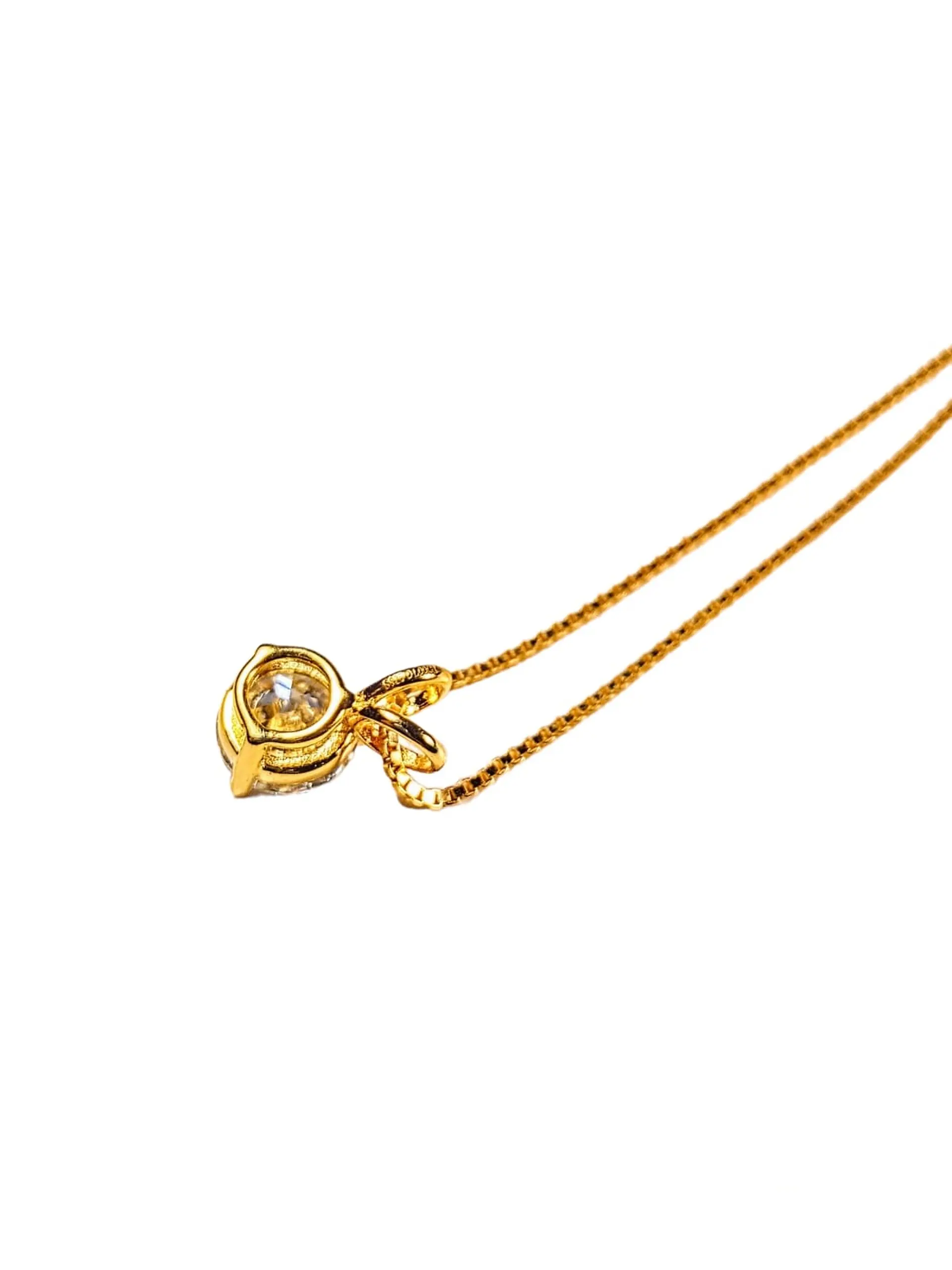 Colgante Punto Luz 1 Ct Moissanita Certificado bañado en Oro 18kl 8