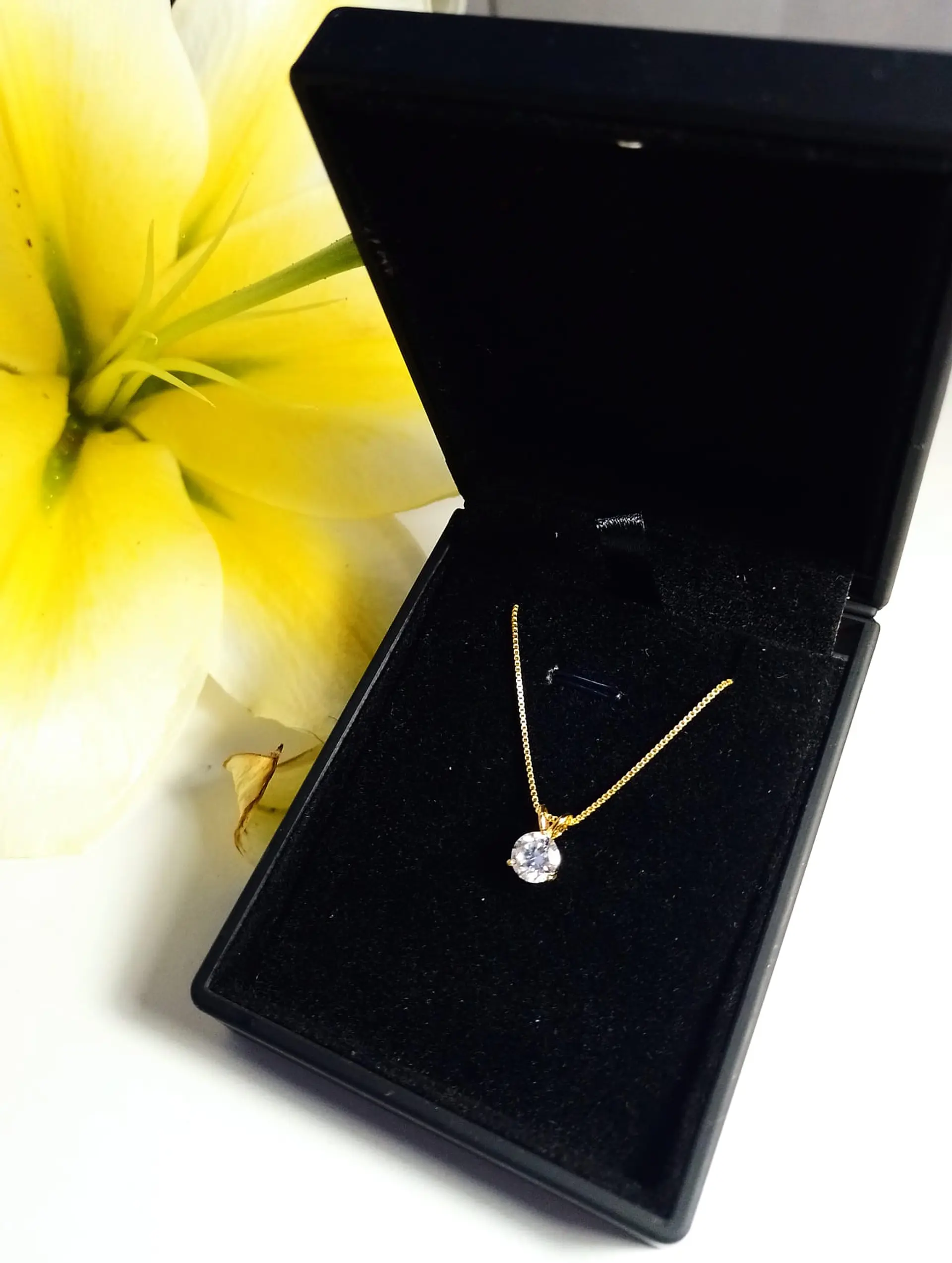 Colgante Punto Luz 1 Ct Moissanita Certificado bañado en Oro 18kl 2