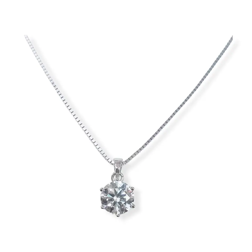 Colgante Plata Fina Punto De Luz 1 Ct Moissanita  1