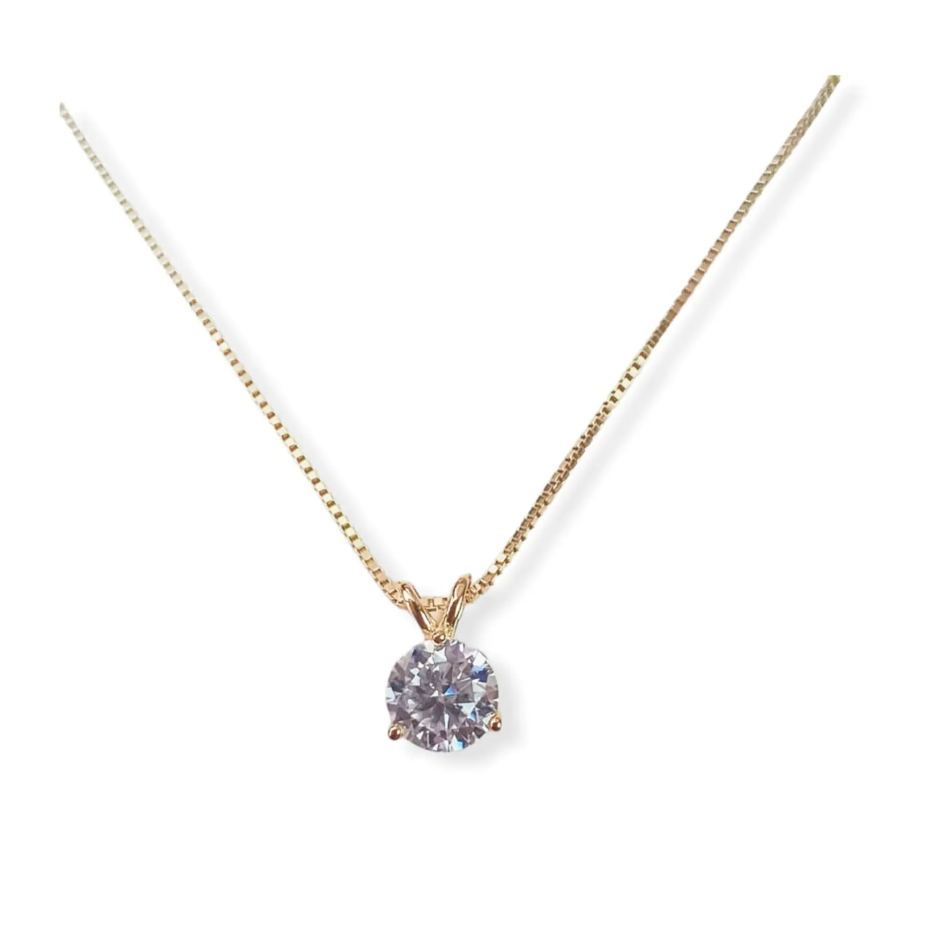 Colgante Punto Luz 1 Ct Moissanita Certificado bañado en Oro 18kl 1