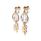 Pendientes sin perforaciones atrapasueños perla zirconia - Miniatura 1