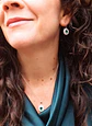 Set collar con dije y aros de Gema Esmeralda en Plata fina ley S925 - Miniatura 5