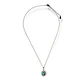Collar con dije Colgante de Gema Esmeralda enmarcada en leucozafiros todo en plata fina ley S925 - Miniatura 7