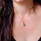 Colgante Gema Esmeralda con deposito secreto plata con baño de oro 18k - Miniatura 10