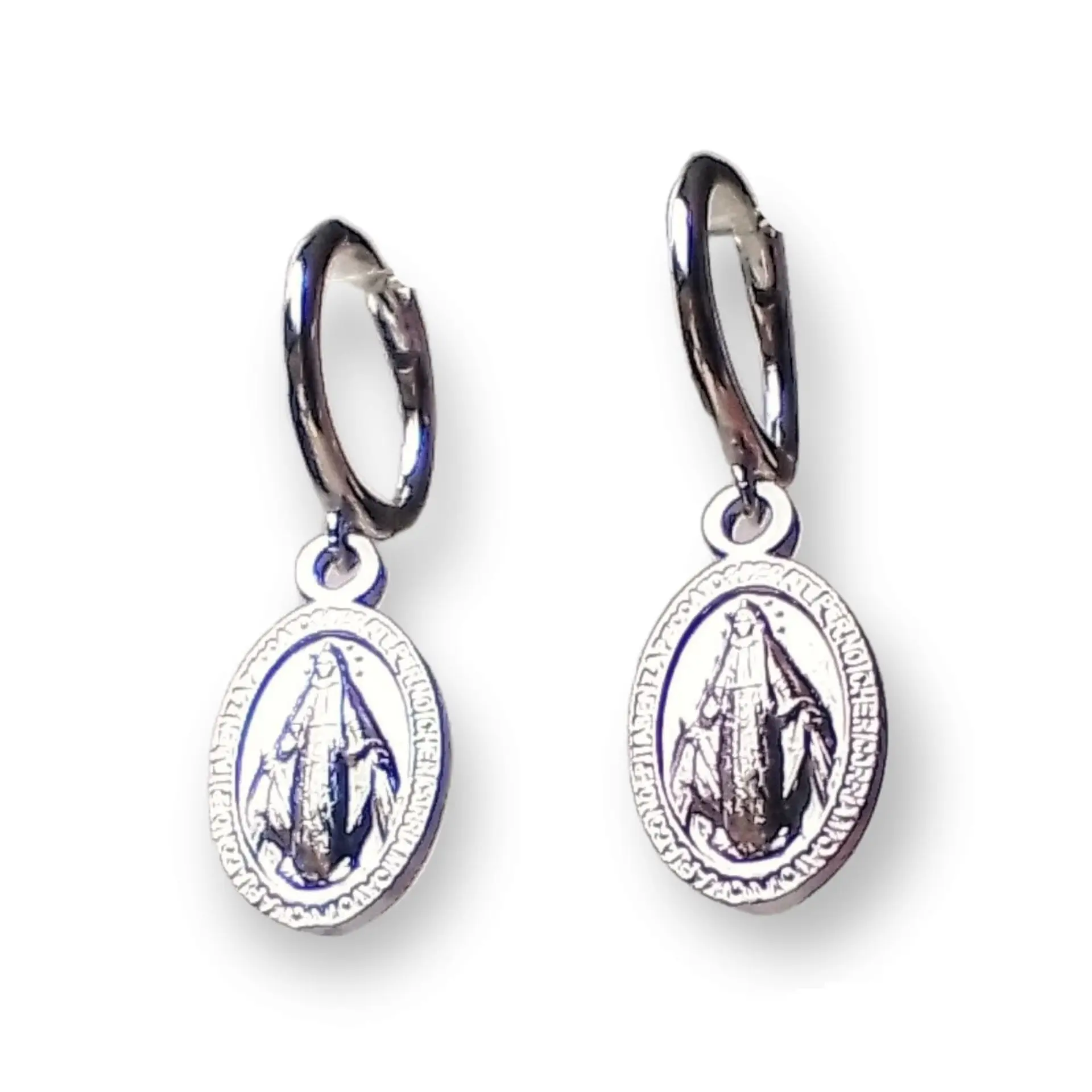 Argollas Huggies Virgen de La Milagrosa Plata fina 925  1