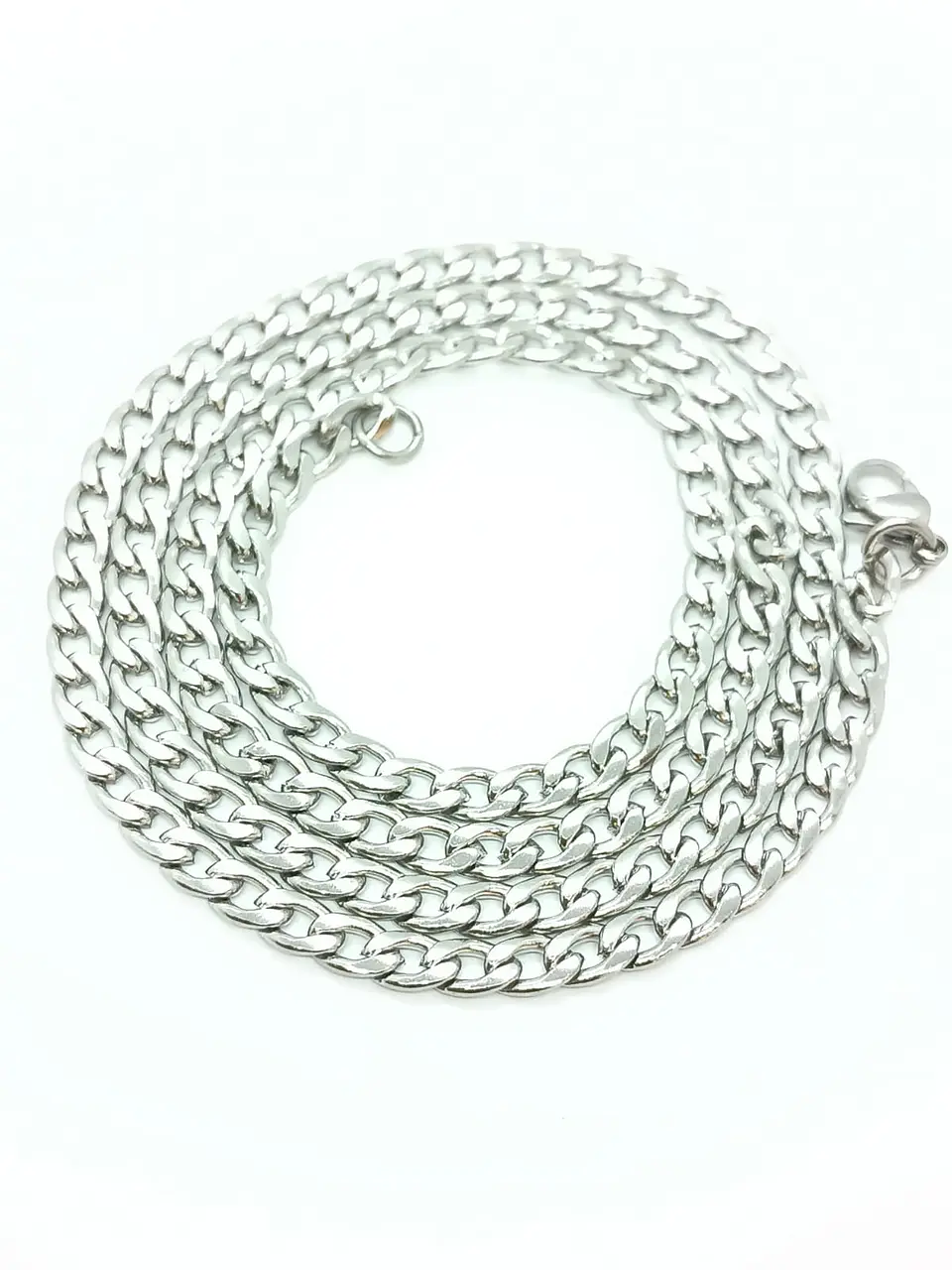 Cadena de eslabones plateada estilo cubana grumet 5mm 1