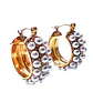 Argollas bote con perlas chapadas en oro 18k  - Miniatura 1
