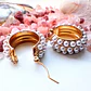 Argollas bote con perlas chapadas en oro 18k  - Miniatura 4