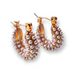 Argollas bote chicas con perlas chapadas en oro 18k - Miniatura 1