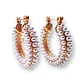 Aros bote hoop argollas largas perlas chunky chapadas en oro 18k - Miniatura 5