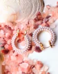 Aros bote hoop argollas largas perlas chunky chapadas en oro 18k - Miniatura 7