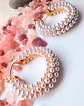 Aros bote hoop argollas largas perlas chunky chapadas en oro 18k - Miniatura 9