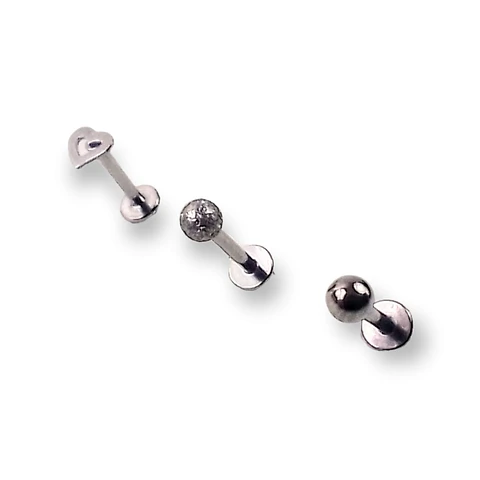 Set Piercing Tornillo Corazon Esfera Quirúrgico Nostril Labret