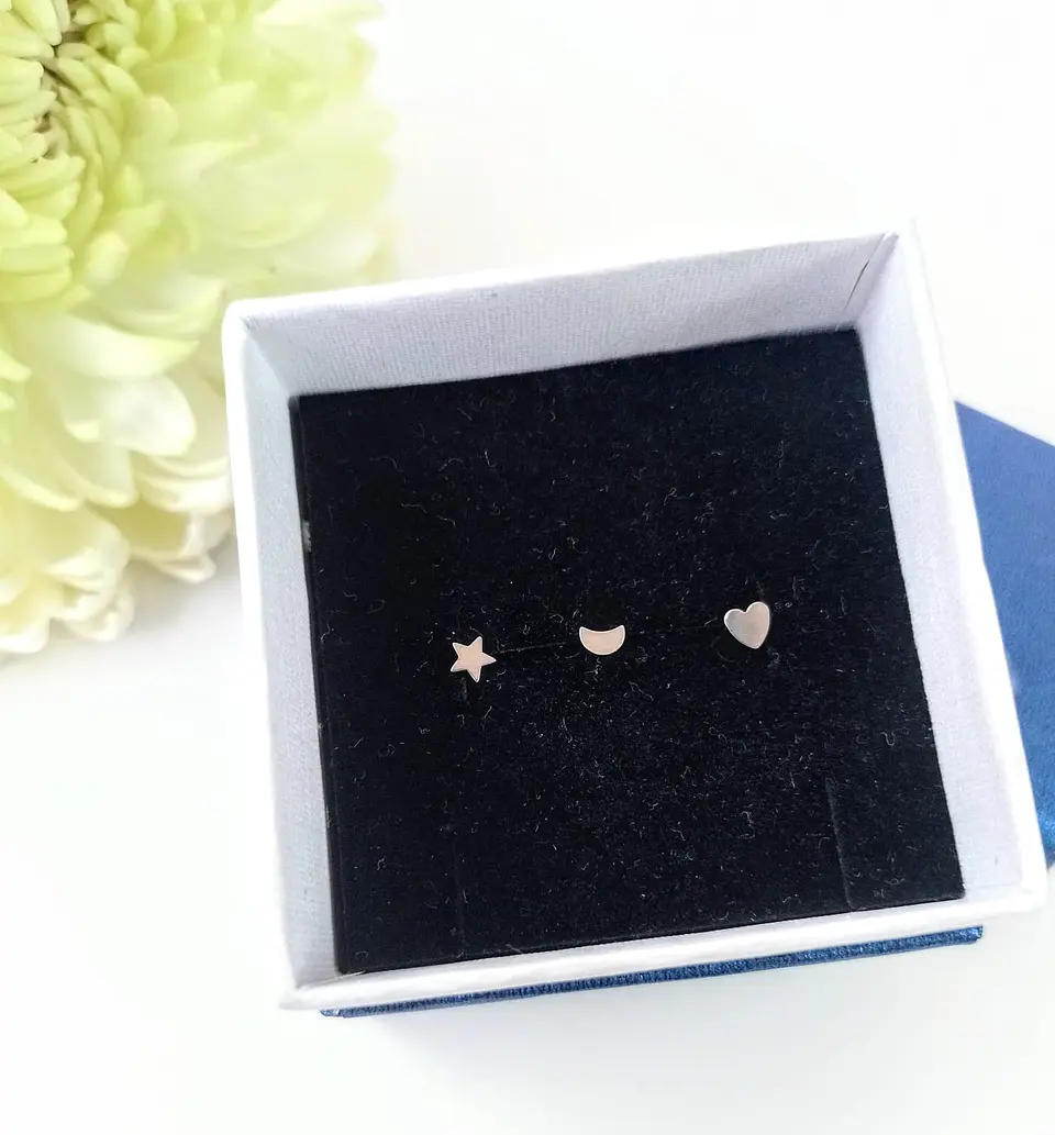 Set Piercing Tornillo Estrella Quirurgico Nostril Labret Luna 2