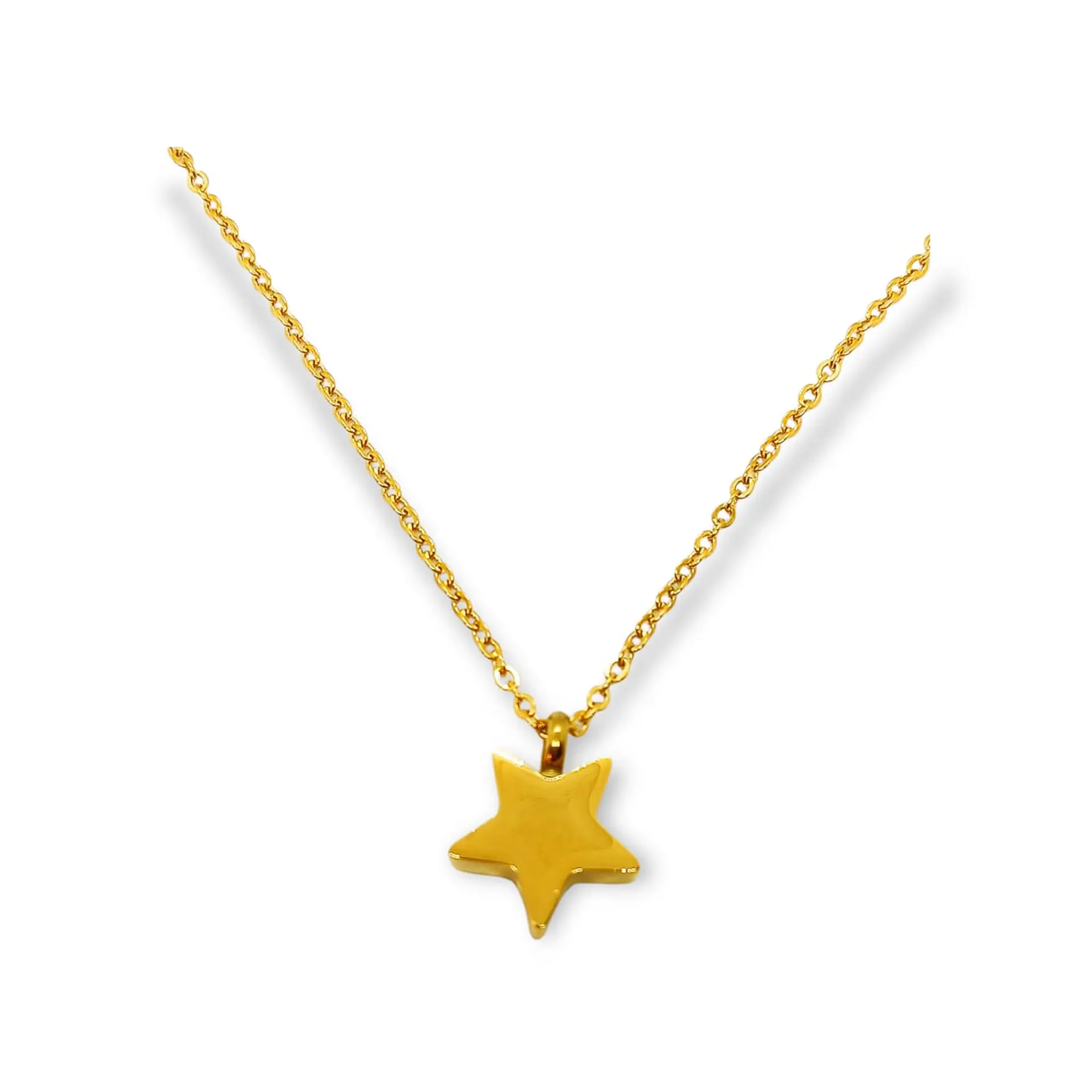 Cadena Colgante Urna Cremacion Estrella chapado en oro 18k con set para verter las cenizas 1