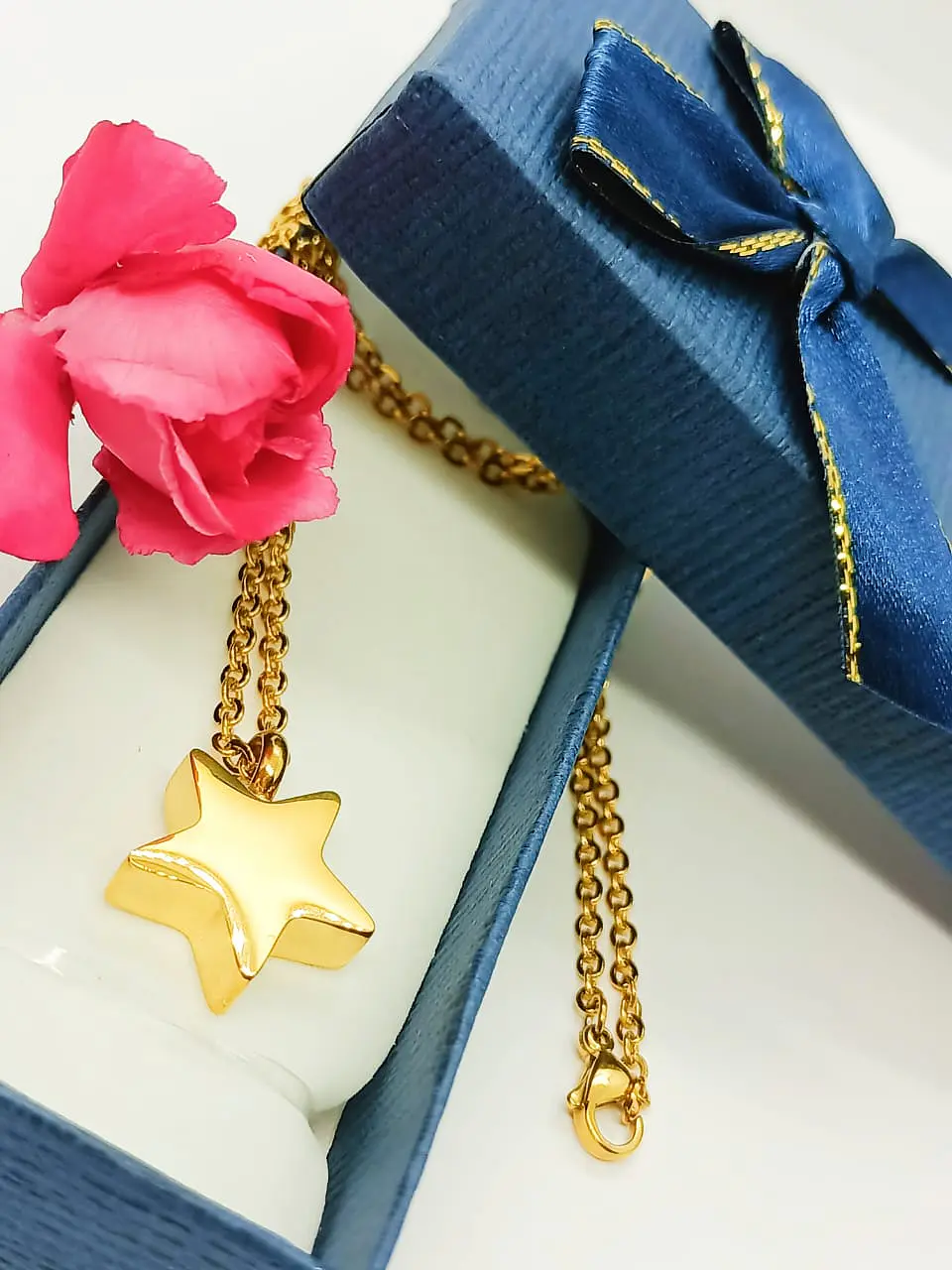 Cadena Colgante Urna Cremacion Estrella chapado en oro 18k con set para verter las cenizas 4