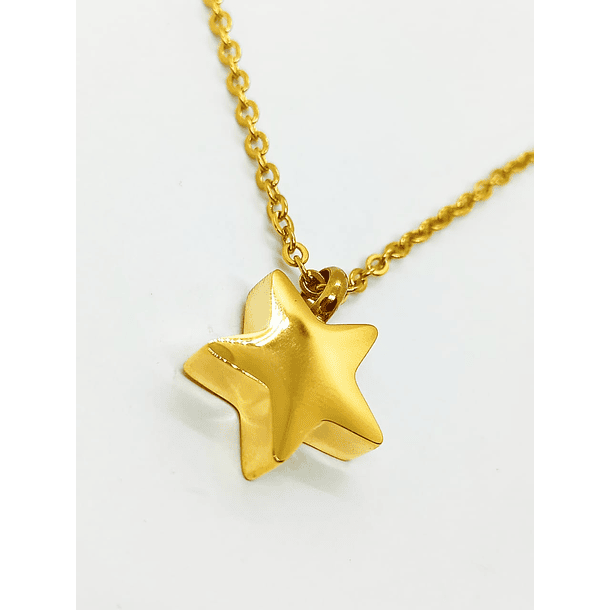 Cadena Colgante Urna Cremacion Estrella chapado en oro 18k con set para verter las cenizas 6