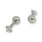 Aros de seguridad puntos de luz Hipoalergénicos 3mm Zirconio Blanco Figuras - Miniatura 2
