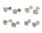 Aros puntos de luz Hipoalergénicos Distintas figuras Zirconia Blanco 5mm - Miniatura 1