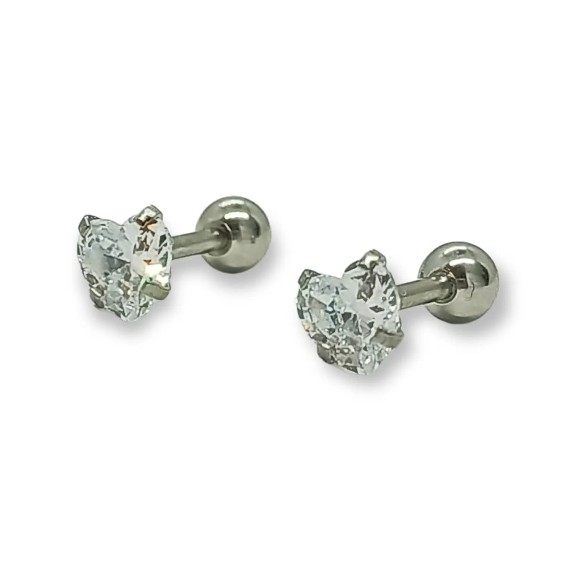 Aros puntos de luz Hipoalergénicos Distintas figuras Zirconia Blanco 5mm 7