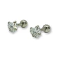 Aros puntos de luz Hipoalergénicos Distintas figuras Zirconia Blanco 5mm - Miniatura 7