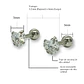 Aros puntos de luz Hipoalergénicos Distintas figuras Zirconia Blanco 5mm - Miniatura 10