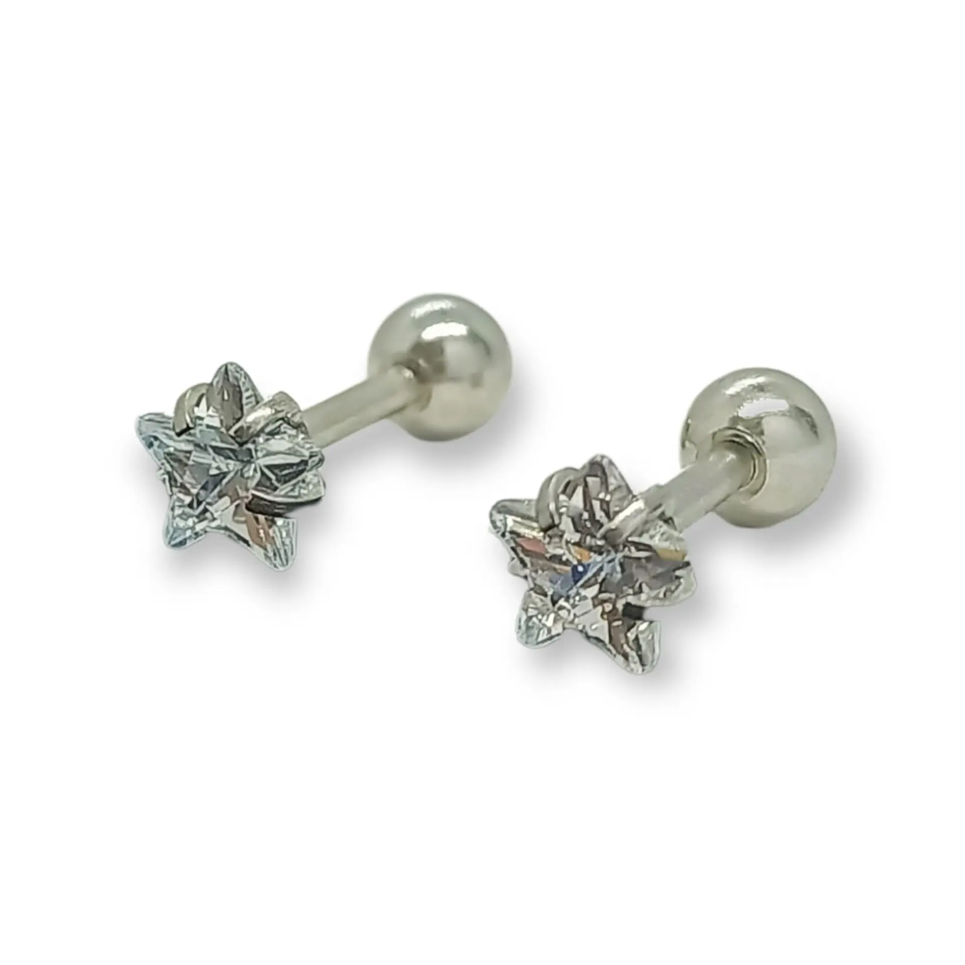 Aros puntos de luz Hipoalergénicos Distintas figuras Zirconia Blanco 5mm 16