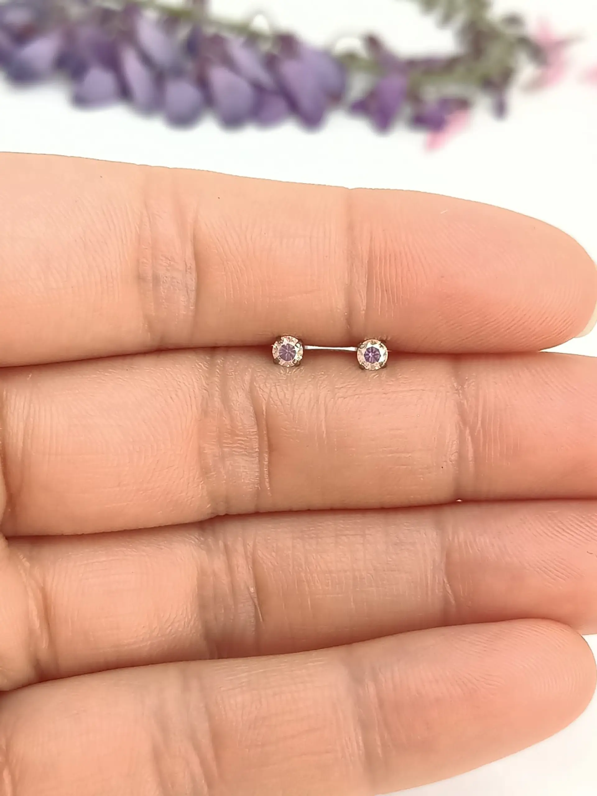 Aros de seguridad Punto de Luz Figuras Hipoalergénicos zirconio tornasol 3mm 4