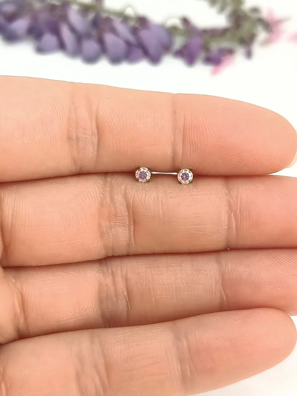 Aros de seguridad Punto de Luz Figuras Hipoalergénicos zirconio tornasol 3mm 4