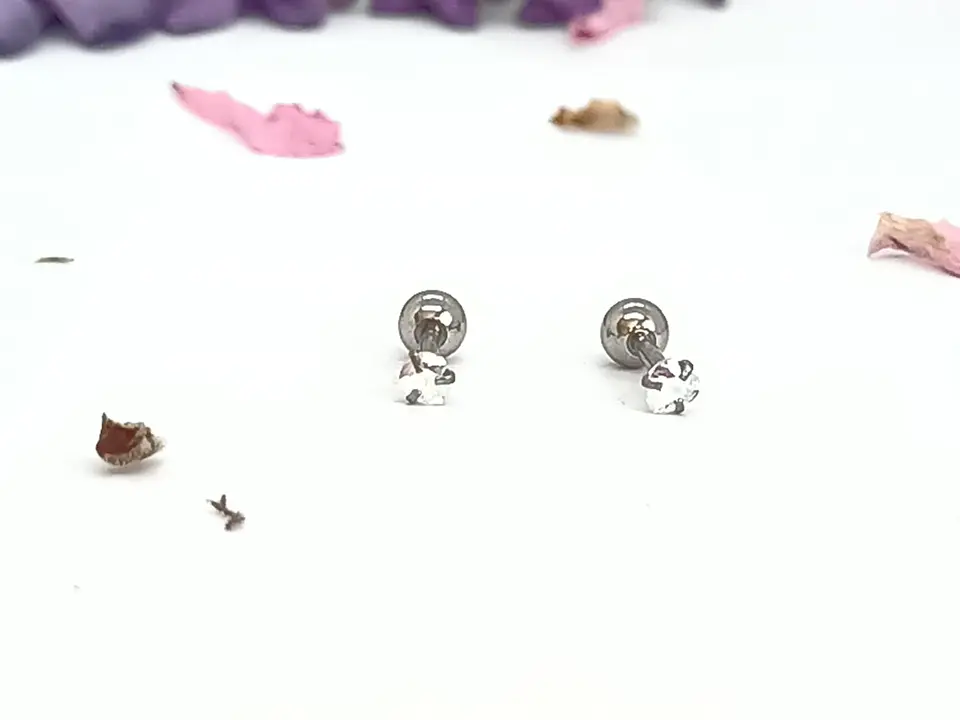 Aros de seguridad Punto de Luz Figuras Hipoalergénicos zirconio tornasol 3mm 8