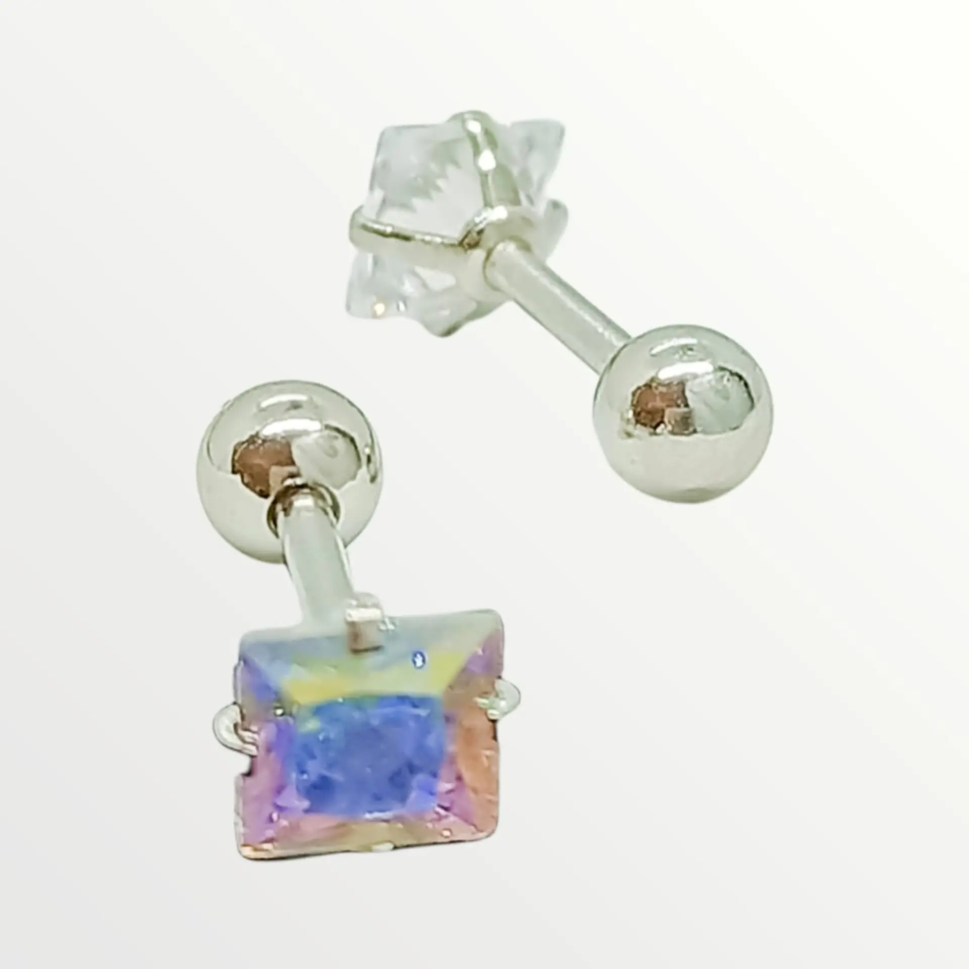 Aros de seguridad Punto de Luz Figuras Hipoalergénicos zirconio tornasol 5mm 11