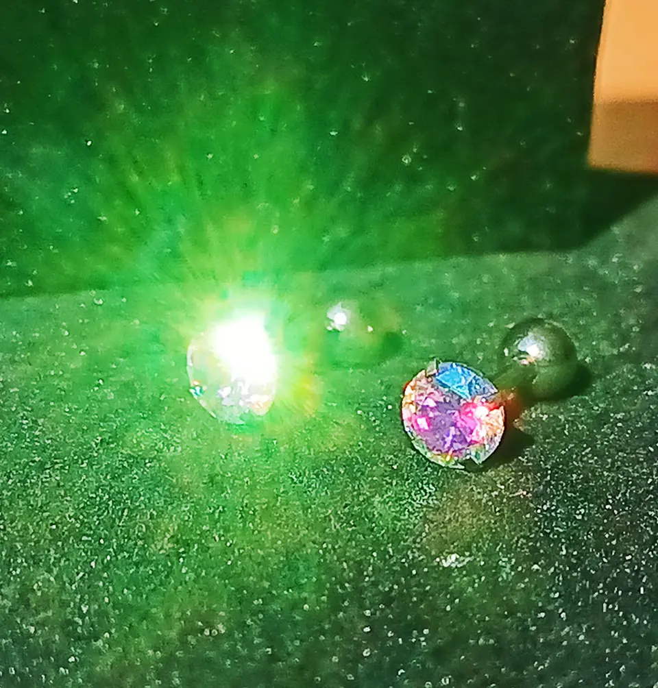 Aros de seguridad Punto de Luz Figuras Hipoalergénicos zirconio tornasol 5mm 15