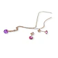 Set Conjunto Cadena Aros Plata Punto De Luz Zirconia Lila - Miniatura 1