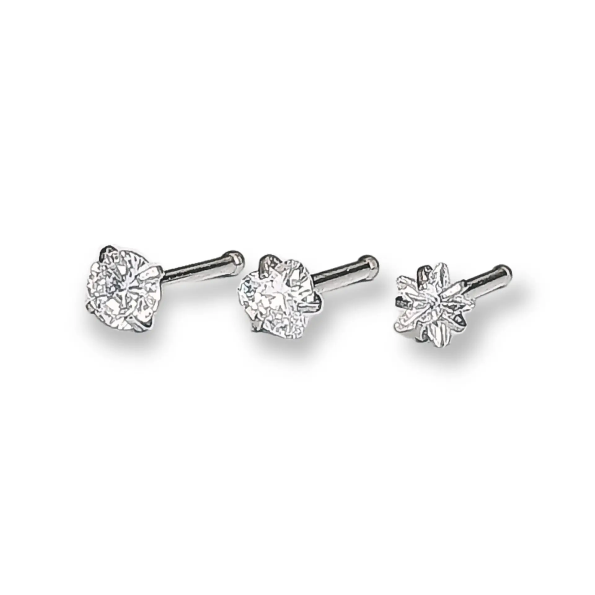 Set piercing 3 piezas nostril acero quirúrgico nariz  1