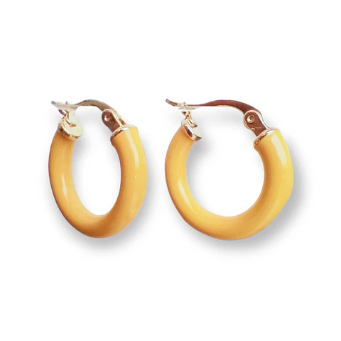 Argollas hoop chapadas en oro 18k amarillo Neon 