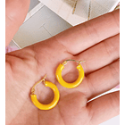 Argollas hoop chapadas en oro 18k amarillo Neon  2