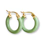 Argollas hoop medianas chapados en oro 18k Verde menta  - Miniatura 1