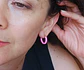 Argollas hoop medianas chapados en oro 18k Sakura Rosa chicle - Miniatura 5