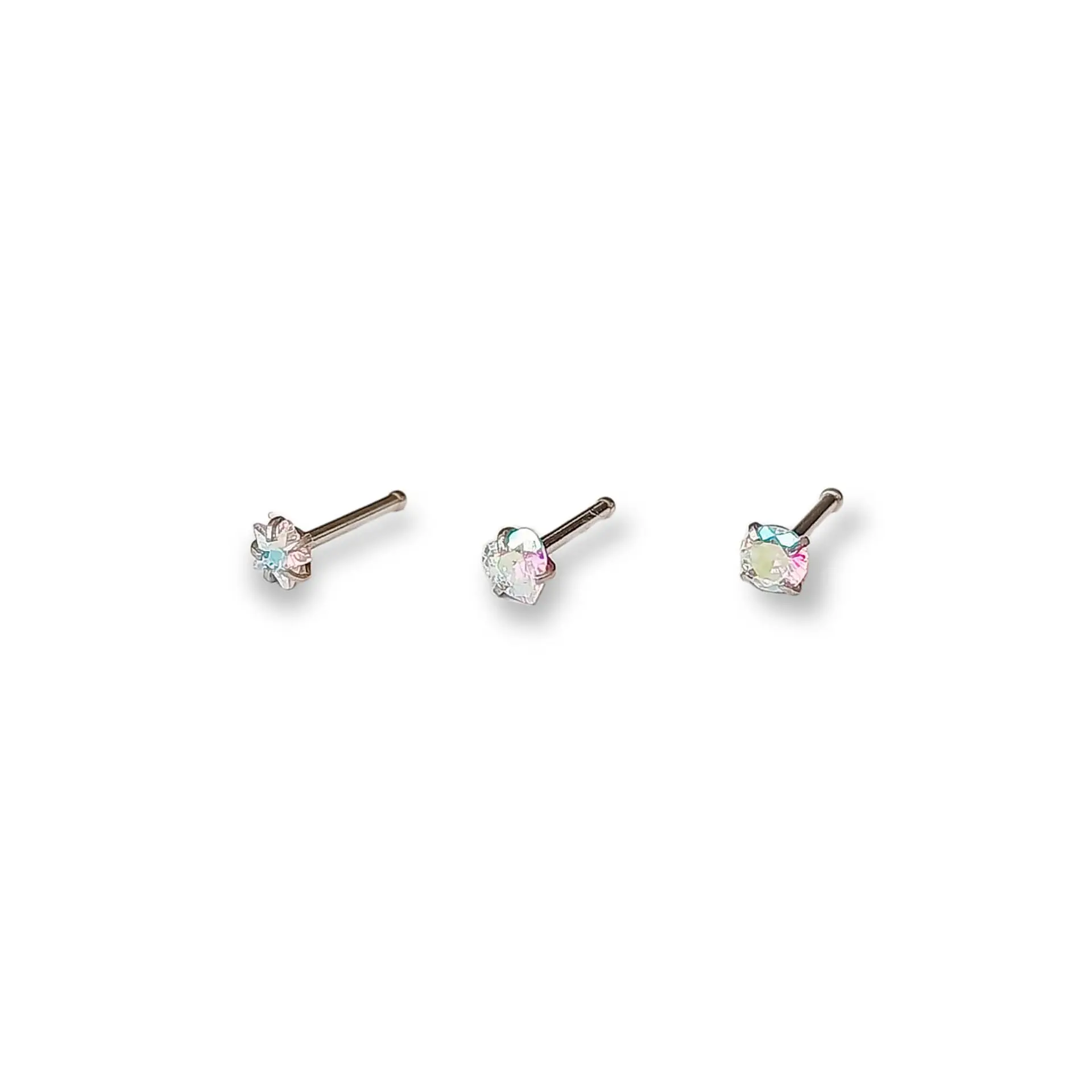 Set piercing 3 piezas nostril Tornasol 1