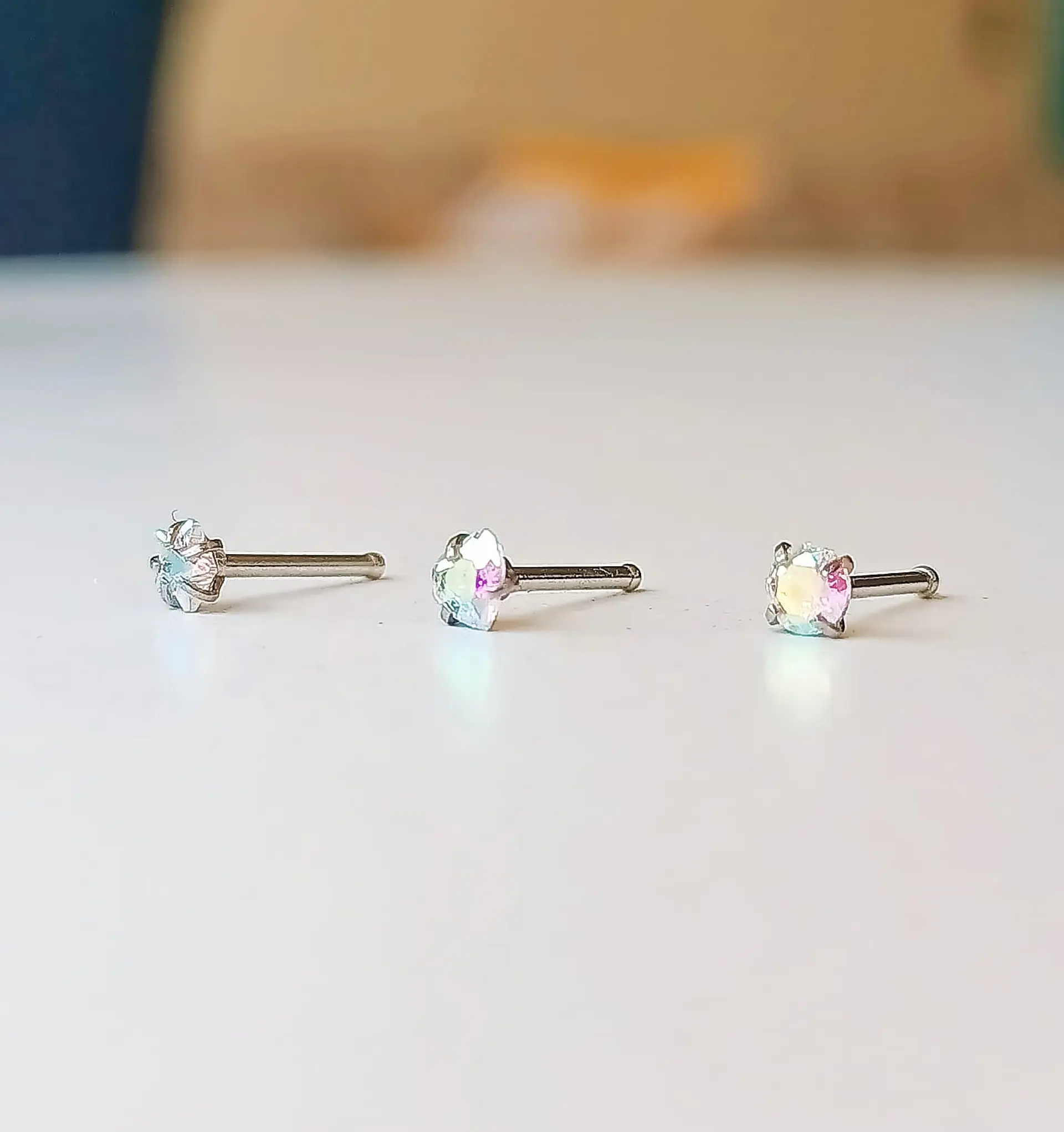Set piercing 3 piezas nostril Tornasol 3