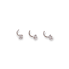 Pack Piercing Nariz set tipo S Zirconia blanco nostril 9