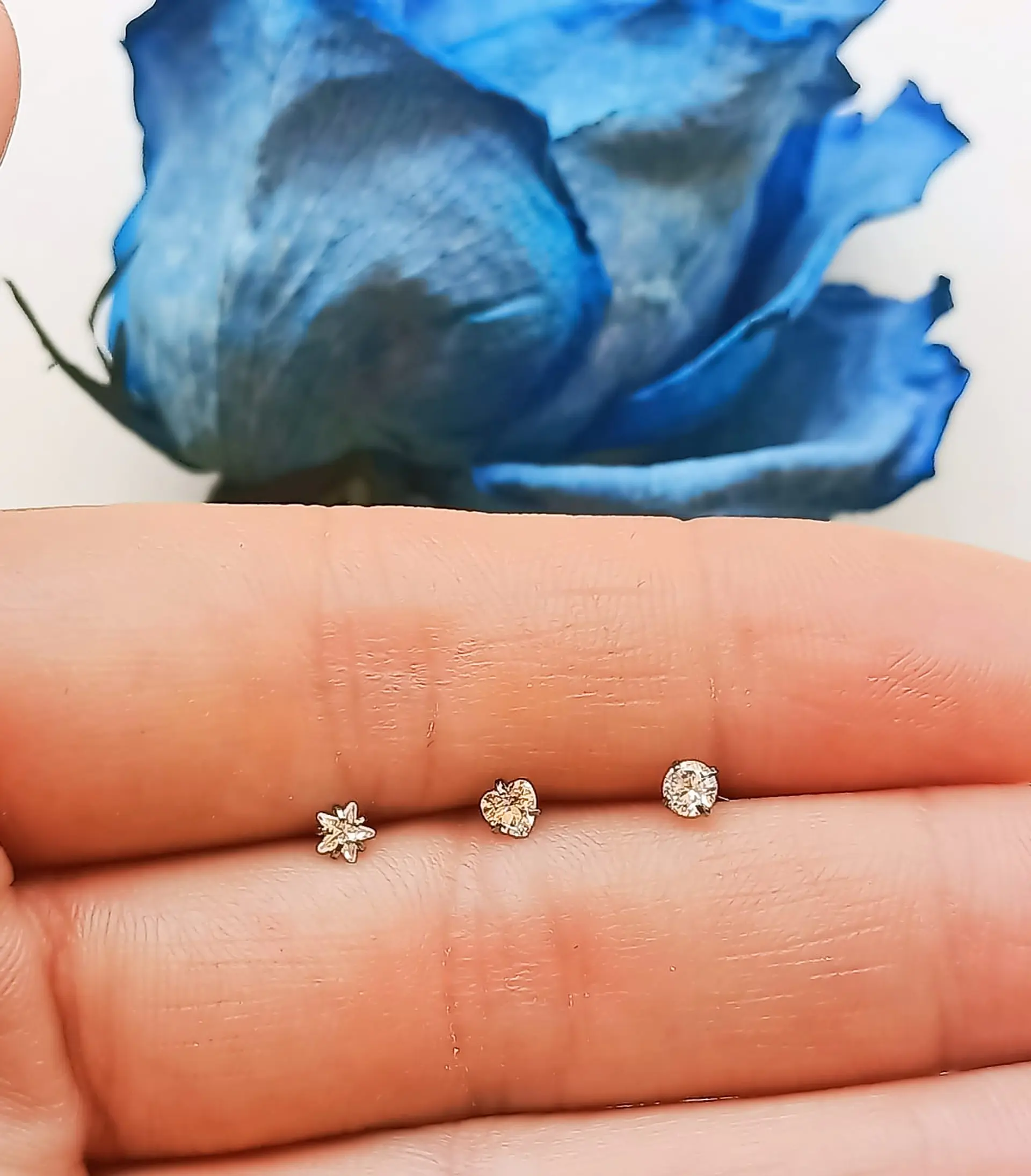 Pack Piercing Nariz set tipo S Zirconia blanco nostril 10