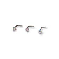 Pack Piercing Acero Quirúrgico Nariz set Zirconia Tornasol forma L - Miniatura 3