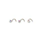 Pack Piercing Acero Nariz set Zirconia Tornasol tipo S - Miniatura 1